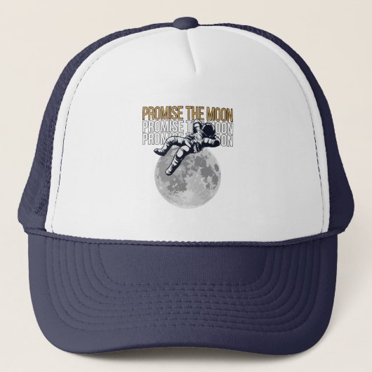 Beloof de maan trucker pet (Voorkant)