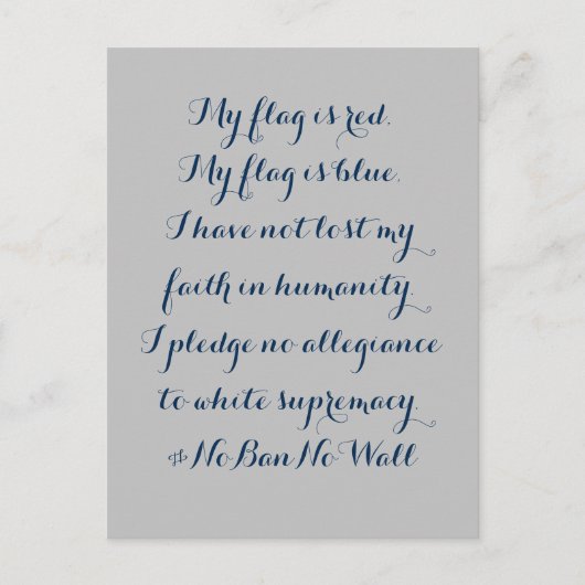 Beloof geen legitimering voor blanke suprematie briefkaart (Voorkant)