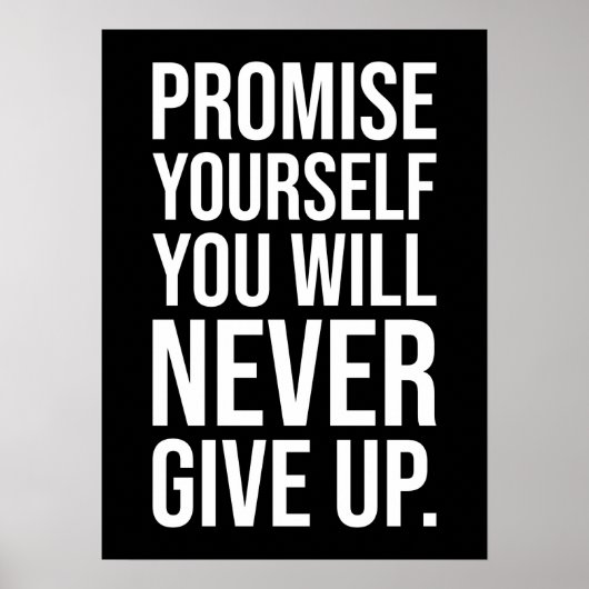 Beloof je jezelf nooit op te geven poster (Voorkant)