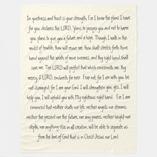 Belooft God bijbelse Verses Comforter Fleece Blank (Voorkant)