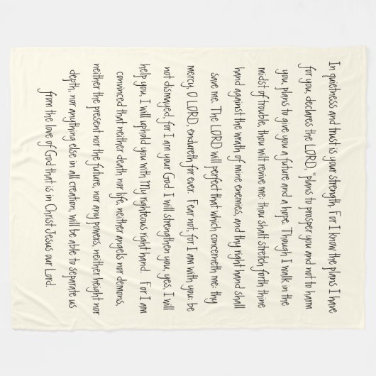 Belooft God bijbelse Verses Comforter Fleece Blank (Voorkant (Horizontaal))