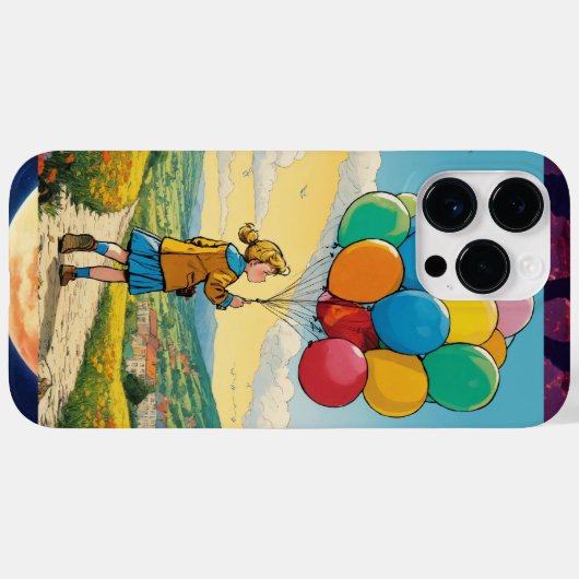 beloon meisje iPhone 14 Pro Max cover (Achterkant (horizontaal))