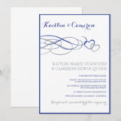 Belove (Horizon Blue & Silve) huwelijksuitnodiging Kaart (Voorkant / Achterkant)