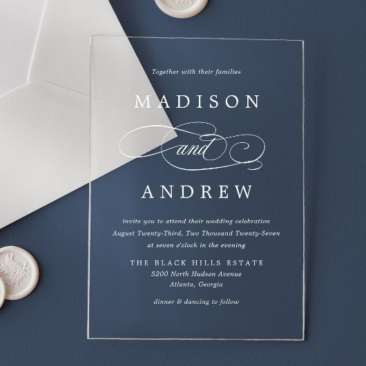 Beloved Calligraphy Wedding Acryl Uitnodigingen