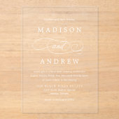 Beloved Calligraphy Wedding Acryl Uitnodigingen (Voorkant)