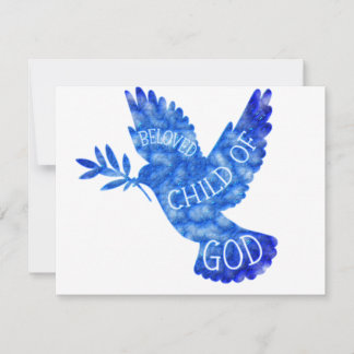 Beloved Child of God Dove Baby Design Notitiekaartje