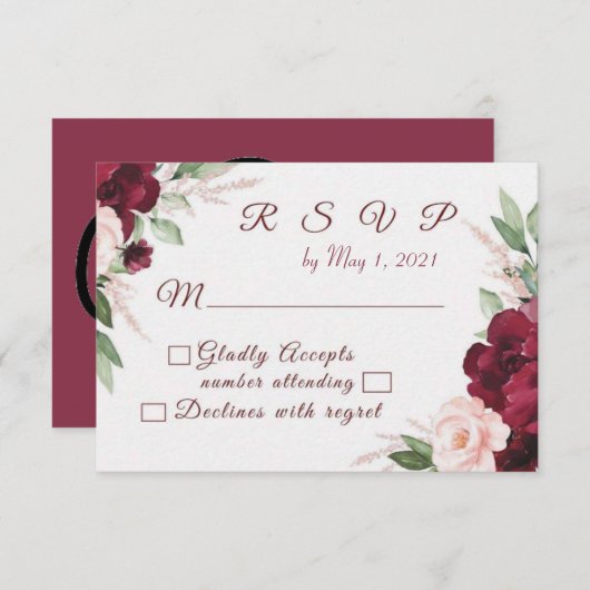 Beloved Floral RSVP (Voorkant / Achterkant)