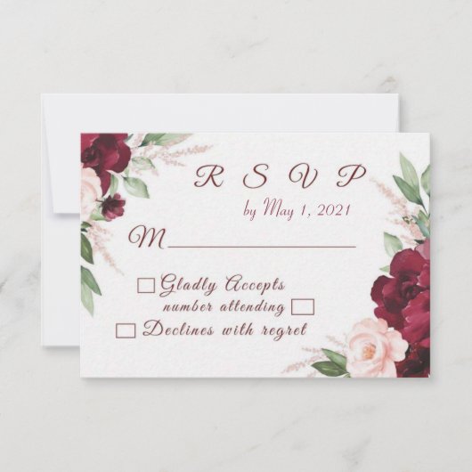 Beloved Floral RSVP Kaartje (Voorkant)