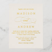 Beloved ivoor en Gold Wedding Folie Uitnodiging Briefkaart (Voorkant)