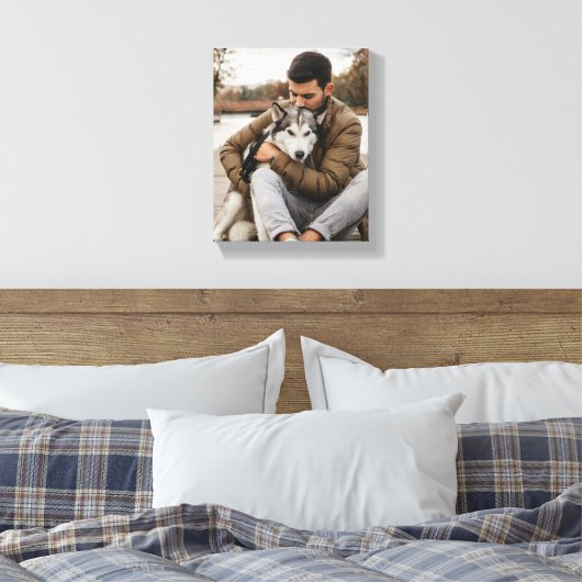 Beloved Pet And Owner Canvas Afdruk (Insitu (Slaapkamer))
