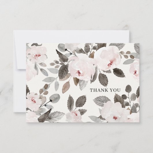 Beloved roze rozen Dank je wel Bedankkaart (Voorkant)