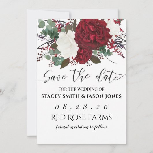 BELOVEN FLORAL WEDDING BEWAREN DE DATUM SAVE THE DATE (Voorkant)