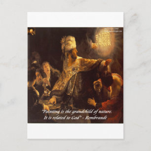 Belsazars Feest & Rembradt citaat Briefkaart