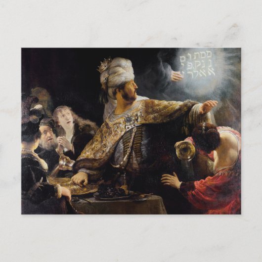 Belsazzars feest van Rembrandt Briefkaart (Voorkant)
