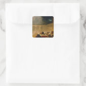 Belshazar's feast (olie op doek) vierkante sticker (Tas)