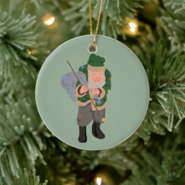 Belsnickel Cartoon gepersonaliseerde kerst Keramisch Ornament