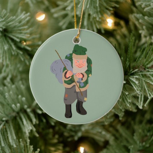 Belsnickel Cartoon gepersonaliseerde kerst Keramisch Ornament (Boom)