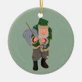 Belsnickel Cartoon gepersonaliseerde kerst Keramisch Ornament (Voorkant)