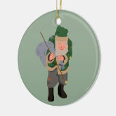 Belsnickel Cartoon gepersonaliseerde kerst Keramisch Ornament (Links)