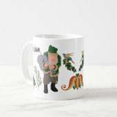 Belsnickel Cartoon gepersonaliseerde kerst Koffiemok (Voorkant links)