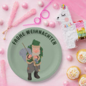 Belsnickel Cartoon gepersonaliseerde kerst Papieren Bordje (Feest)