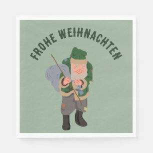 Belsnickel Cartoon gepersonaliseerde kerst Servet