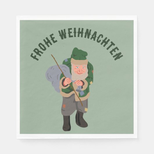 Belsnickel Cartoon gepersonaliseerde kerst Servet (Voorkant)