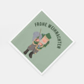 Belsnickel Cartoon gepersonaliseerde kerst Servet (Hoek)