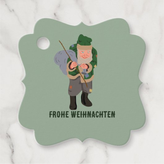 Belsnickel Frohe Weihnachten naar Van Bedankjes Labels (Voorkant)