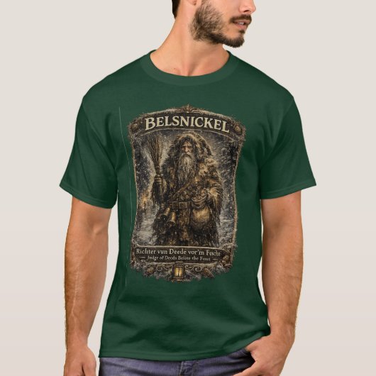Belsnickel Pennsylvania Dutch Kerstfolklore T-shirt (Voorkant)