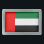 Belt Buckle met vlag van de Verenigde Arabische Em Gesp<br><div class="desc">Verbeter uw kleding met onze riemgesp met de vlag van de Verenigde Arabische Emiraten! Deze riemgesp is gemaakt om het erfgoed en de culturele identiteit van de VAE te eren en toont prominent de iconische zwarte, witte, groene en rode kleuren van de vlag van de VAE, die de eenheid van...</div>