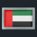 Belt Buckle met vlag van de Verenigde Arabische Em Gesp<br><div class="desc">Verbeter uw kleding met onze riemgesp met de vlag van de Verenigde Arabische Emiraten! Deze riemgesp is gemaakt om het erfgoed en de culturele identiteit van de VAE te eren en toont prominent de iconische zwarte, witte, groene en rode kleuren van de vlag van de VAE, die de eenheid van...</div>