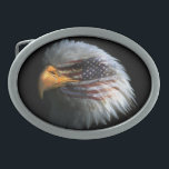 Belt Buckle w/ Bald Eagle/Amerikaanse vlag Gesp<br><div class="desc">Show je een echte patroit als je deze maatgordel draag met de Amerikaanse vlag op het gezicht van de adelaar.</div>