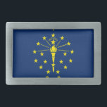 Belt gesp met vlag van de staat Indiana<br><div class="desc">Voeg een vleugje Indiana-trots toe aan je outfit met onze exclusieve riemgesp met de vlag van Indiana! Gemaakt met nauwgezette aandacht voor detail, deze riemgesp is meer dan alleen een functioneel accessoire; het is een viering van het erfgoed en de culturele trots van Indiana. Het elegante ontwerp toont trots de...</div>