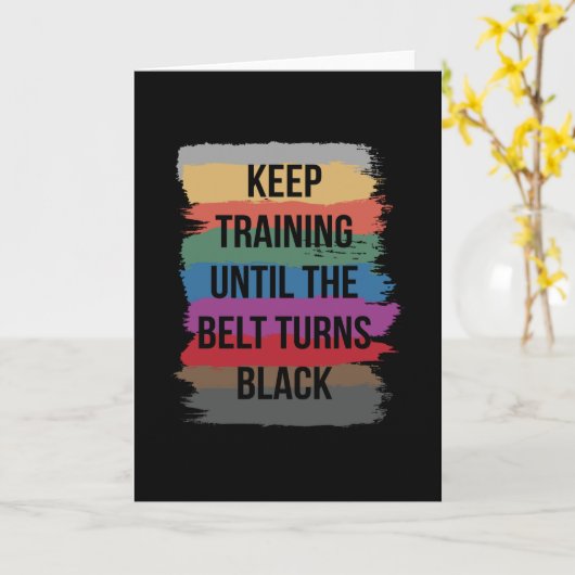 Belt Turns Black Karate Martial Arts Kaart (Gele Bloem)