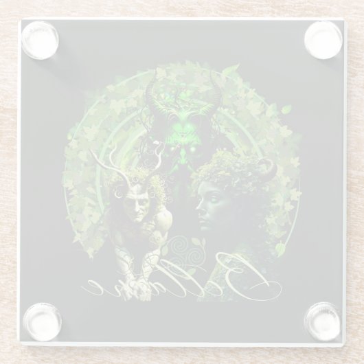 Beltaine Glazen Onderzetter (Achterkant)