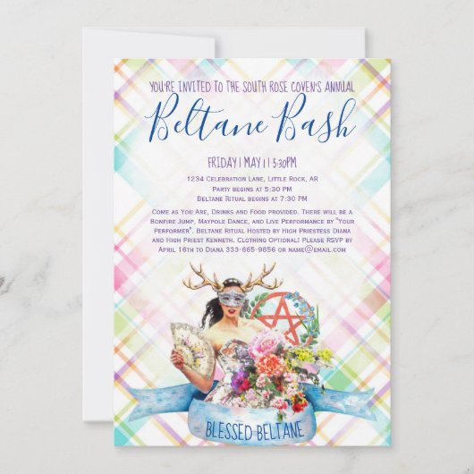 Beltane Bash Floral Spring Pset May Day Kaart (Voorkant)