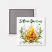 Beltane Blessings Floral Fire Wicca Magneet (Voorkant / Achterkant)