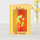 Beltane Blessings in Gold Wenskaart Kaart (Gele Bloem)