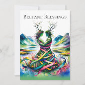 Beltane Blessings Pagan Wiccan Flat Holiday Kaart (Voorkant)