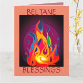 Beltane brand in veelkleurig kaart (Gele Bloem)
