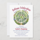 Beltane Celtic Garden Labyrinth Sabbat Party Kaart (Voorkant)