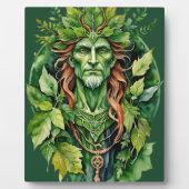Beltane Celtic Greenman Forest God Sabbat Altar Fotoplaat (Voorkant)