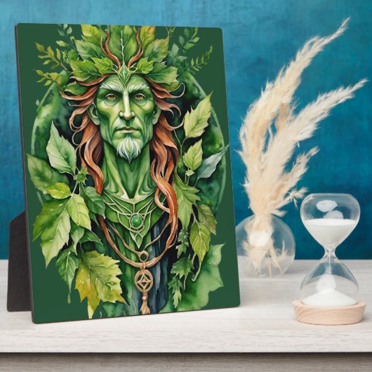 Beltane Celtic Greenman Forest God Sabbat Altar Fotoplaat (Zijkant)