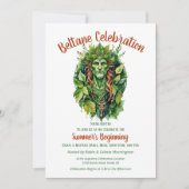 Beltane Celtic Greenman Forest God Sabbat Party Kaart (Voorkant)