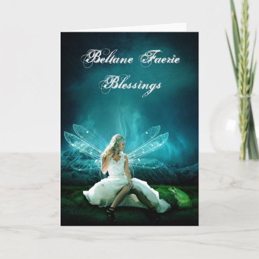 Beltane Faerie Blessings Pagan Wenskaart Kaart (Voorkant)