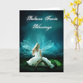 Beltane Faerie Blessings Pagan Wenskaart Kaart (Gele Bloem)