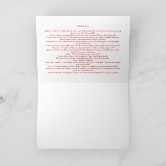 Beltane Feestdagen Kaart (Binnen)