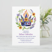 Beltane Fire Crown Summer Floral Sabbat Party Kaart (Staand voorkant)