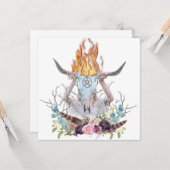 Beltane Fire Forest Ritual Scene May Day Kaart (Voorkant / Achterkant in situ)